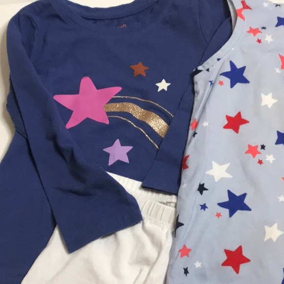 CAT & JACK  OLD NAVY SIZE 3T TOTAL OF 3 PIECES A PAIR OF BIKER SHORTS & 2 TOPS - Picture 5 of 7